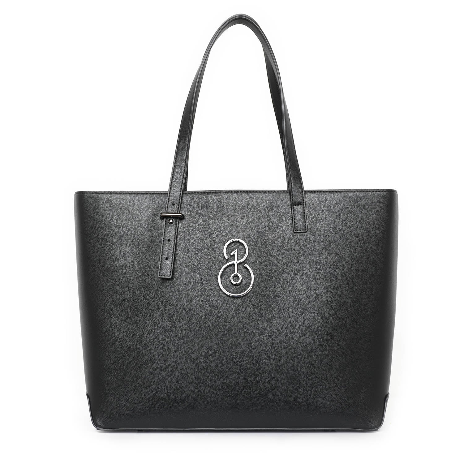 Black East/West Tote Made from Premium Vegan Leather – TheOne08